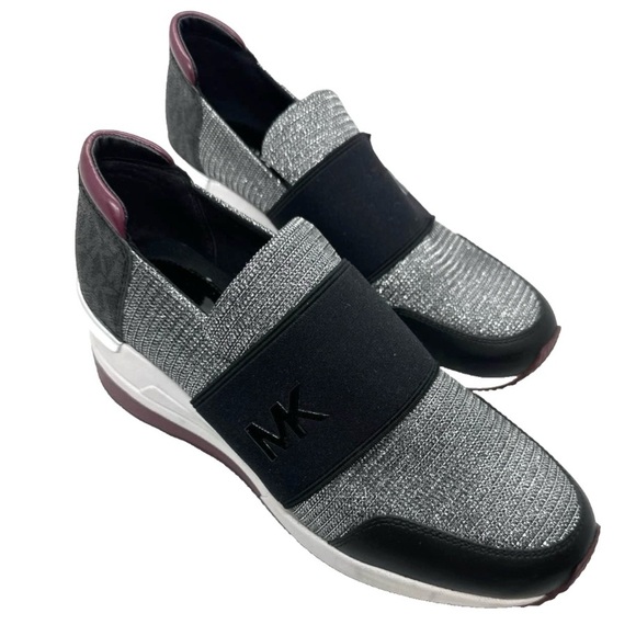 Michael Kors Women's Felix Trainer Glitter Mesh Slip-on Sneakers - Picture 6 of 8